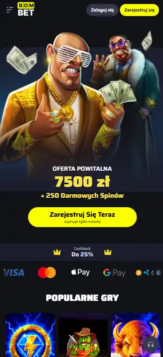 Mobilny widok oficjalnej polskiej strony BDMbet